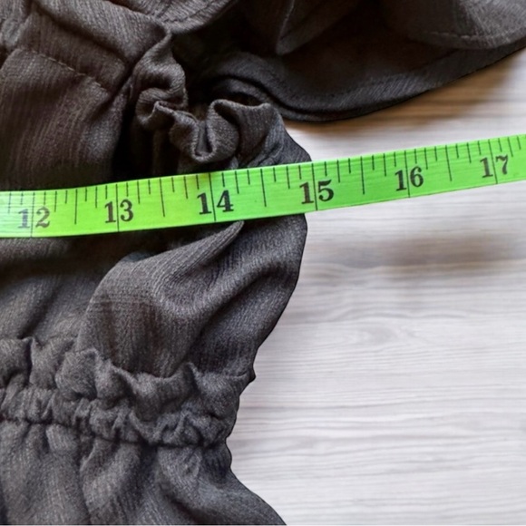 NWT WeWoreWhat Flirty Ruffle Crinkle Chiffon Black Mini Short Dress - Medium - Picture 9 of 16